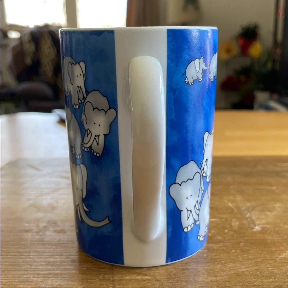 Blue Elephant Pattern Ceramic Mug - Brand Unspecified - Picture 2 of 9